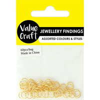 Jump Rings Gold 7mm Pack 60