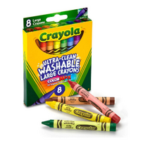 Crayola Washable Large Crayons Pack 8 