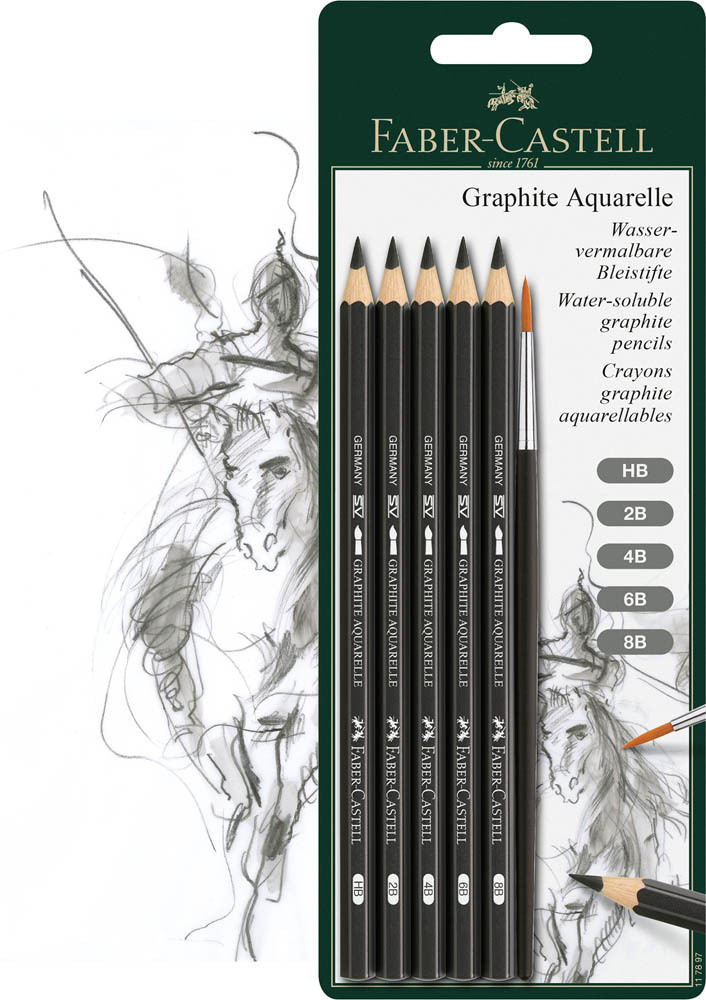 Faber Castell Aquarelle Graphite Pencil Set 6