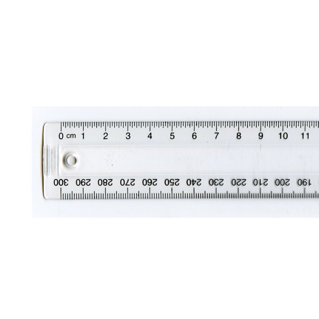 Universal Clear Plastic Ruler, Standard-metric, 12