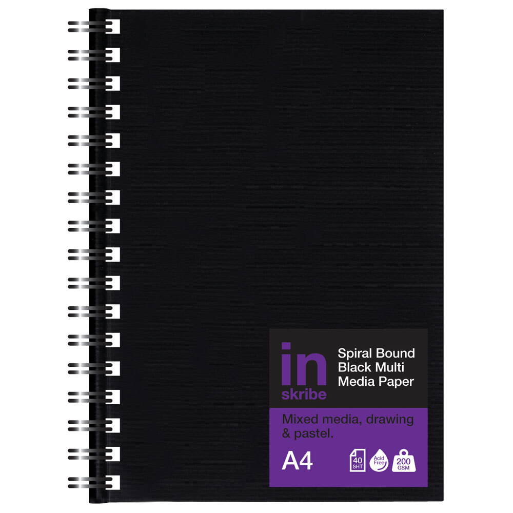 Hardback Black Blank Plain 90gsm Sketching Art Journal 200 Page Sketch Book Pad 