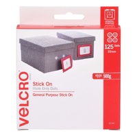 Velcro Self Adhesive Hook Spots 22mm Pack 125