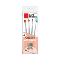 Isomars Creative Cat Tongue Taklon Brush Set 4
