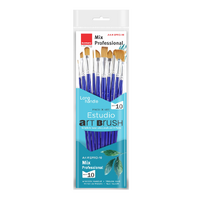 Estudio Assorted Taklon Brush Set 10 Long Handle