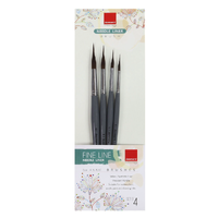 Isomars Needle Liner Taklon Brush Set 4 Assorted