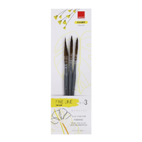Isomars Fine Rigger Taklon Brush Set 3 Assorted Styles