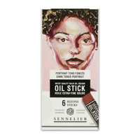 Sennelier Oil Stick Set 6 Dark Tones Portrait 