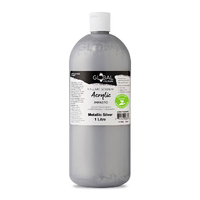 Global Colours Acrylic 1L Metallic Silver