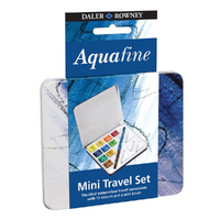 Daler Rowney Aquafine Travel Watercolor Paint Set 10 Mini