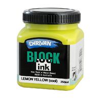 Derivan Block Ink 250ml Lemon Yellow 