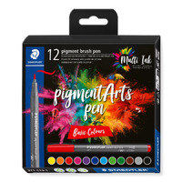 Staedtler Pigment Arts Pen Set 12 Basic Colours