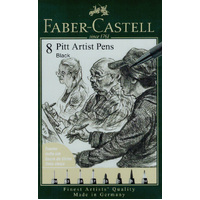 Faber Castell Pitt Artist Pen Set 8 Black