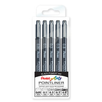 Pentel Pointliner Wallet of 5