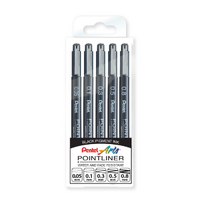 Pentel Pointliner Fineliner Wallet Set 5