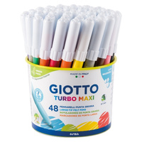 Giotto Turbo Maxi Marker Tub Set 48 Assorted Colours