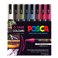 Posca PC3M Paint Marker Set 8 Fine Dark Colours