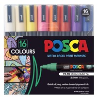 Posca PC5M Paint Marker Set 16 Medium Assorted Colours