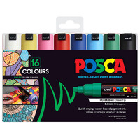 Posca PC8K Paint Marker Set 16 Bold Assorted Colours