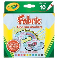 Crayola Fine Line Fabric Marker Pack 10