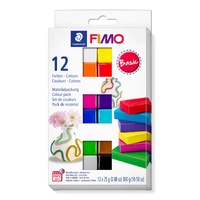 Fimo Soft Polymer Clay Set 12 Basic Colours