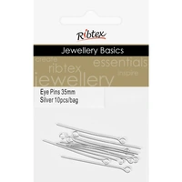 Ribtex Eye Pin Set 10 Silver 35mm
