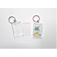 Key Ring Tags Clear Rectangle