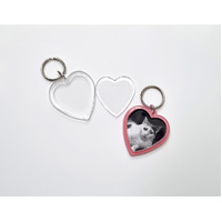 Key Ring Tags Clear Heart
