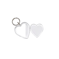 Key Ring Tags Clear Heart