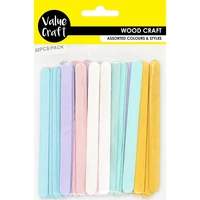 Wood Craft Icy Pole Sticks Pack 60 Pastels