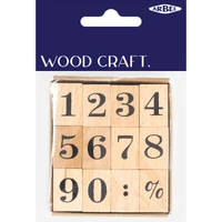 Wood Stamp Set 10 Numbers  