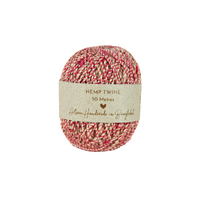 Earth Greetings Fair Trade Hemp Twine 50m Red and Natural