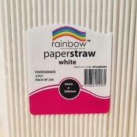 Paper Straws Pack 250 White