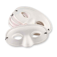 Papier Mache White Half Face Mask 