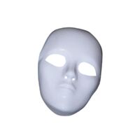 Plastic Face Mask White Pack 12 CLEARANCE
