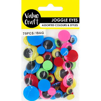 Joggle Eyes Pack 75 Neon Assorted