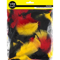 Craft Feathers 10g Black Red Yellow