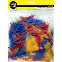 Craft Feathers 10g Red Yellow Blue
