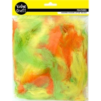 Craft Feathers 10g Yellow Lime Orange