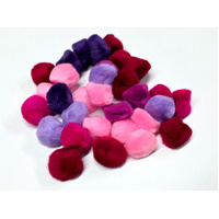 Pom Poms Bag of 30 Spring Colours 25mm