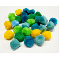 Pom Poms Bag of 30 Summer Colours 25mm