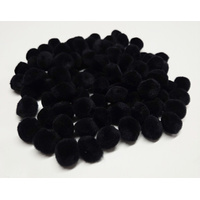 Pom Poms Bag of 100 Black 20mm