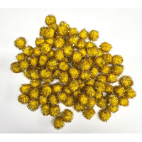 Pom Poms Bag of 100 Glitter Gold 20mm