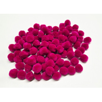 Pom Poms Bag of 100 Fuschia 13mm