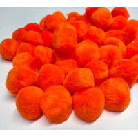 Pom Poms Bag of 50 Orange 38mm