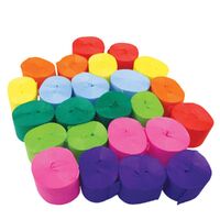 Crepe Paper Streamers 25mm Pack 24 