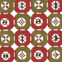 Katazome Paper A4 KA041 Green and Red Lanterns