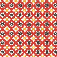 Katazome Paper A4 KA091 Red, Yellow and Black Floral Pattern