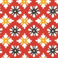 Katazome Paper A4 KA091 Red Yellow Black Floral Pattern