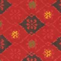 Katazome Paper A4 KA101 Black and Red Diamond Pattern