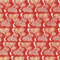 Katazome Paper A4 KA244 White Trees on Red